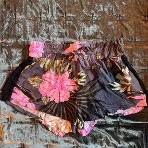 Hurley Pink and Black Floral Shorts